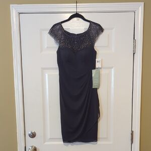 Dj Jaz Beaded Art Deco 1920 Inspired Dress -Size 4- Charcoal